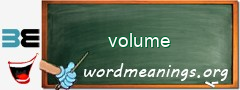 WordMeaning blackboard for volume